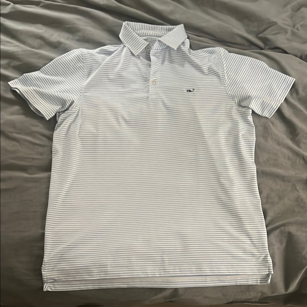 Vineyard Vines Men's Blue Striped Polo Shirt